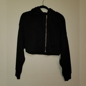 Cropped black hoodie
